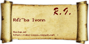 Rába Ivonn névjegykártya